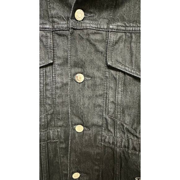 Ética Phoenix Cinched Waist Trucker Jacket – Black Denim Women Size S - Picture 4 of 5